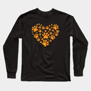 Dog Love Footprint - Love Dogs - Gift For Dog Lover Long Sleeve T-Shirt